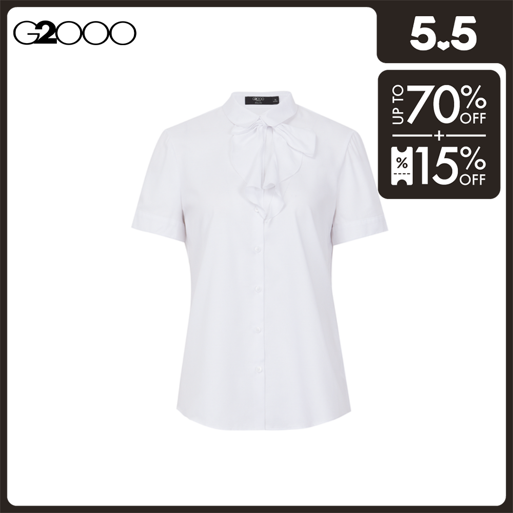 G2000 Women Coolmax Two Tone Dobby Basic Shirt With Tie