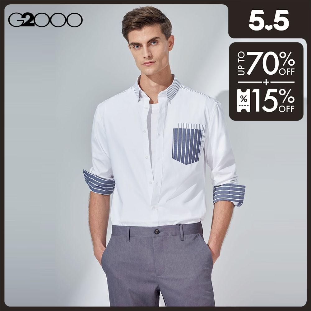 G2000 Men Smart Fit Stripe Block Pocket Shirt