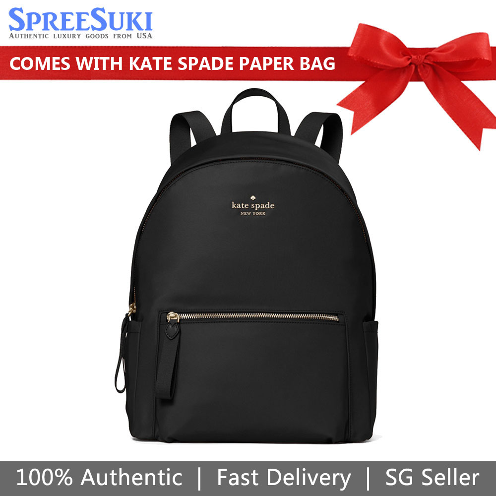Kate Spade Handbag With Gift Paper Bag Chelsea Large Backpack Black # WKR00574