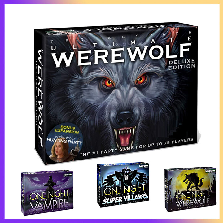 Ultimate Werewolf Deluxe Edition Black | Fun Party Board Game | One Night Wolf | Family Interactive Multiplayer Card Game for Adults and Kids