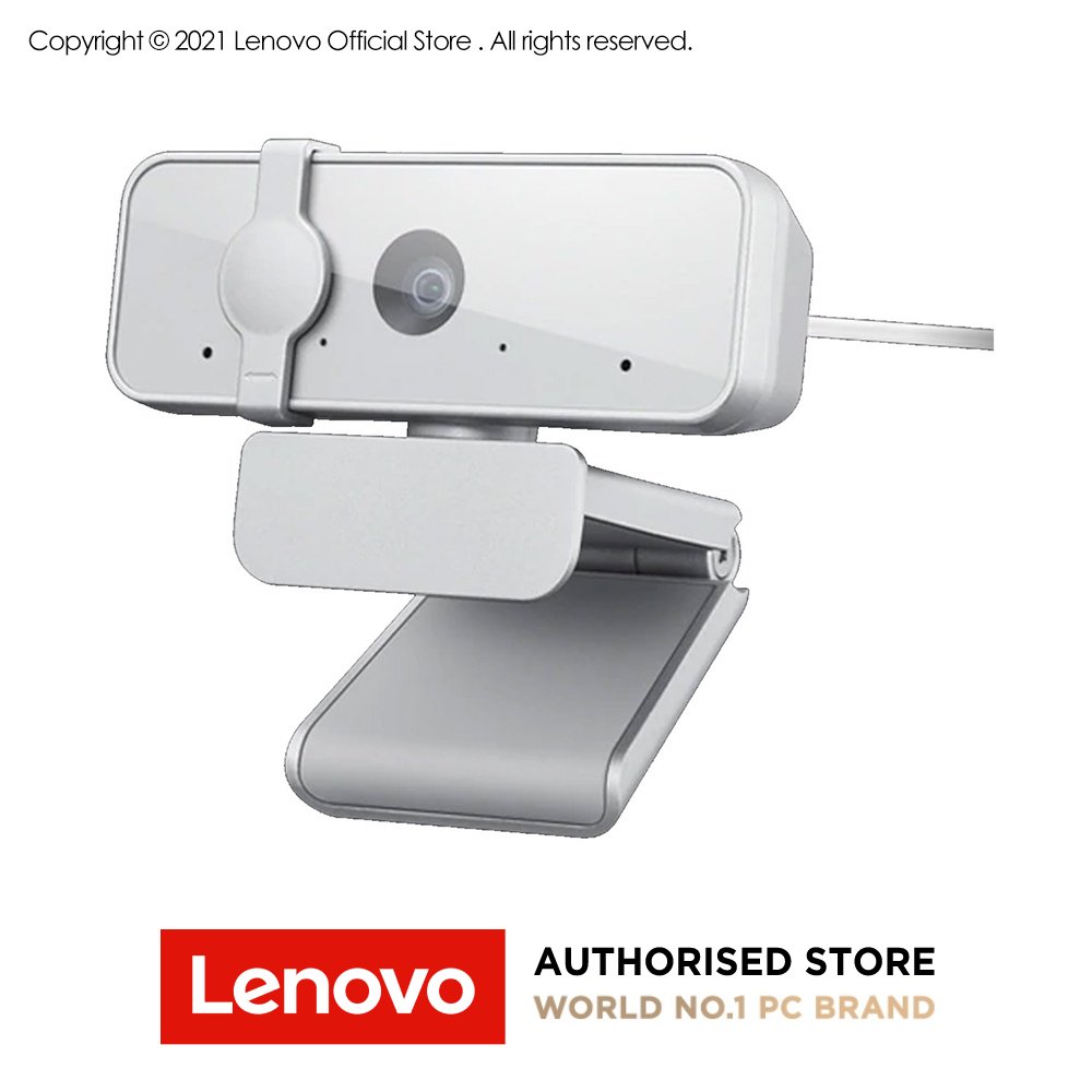 Lenovo 300 FHD WebCam | 1080p FHD | 2 MegaPixel | Dual Microphone | Tilt Controls with Stereo Audio For Streaming / Video Conferencing (Web Cam)